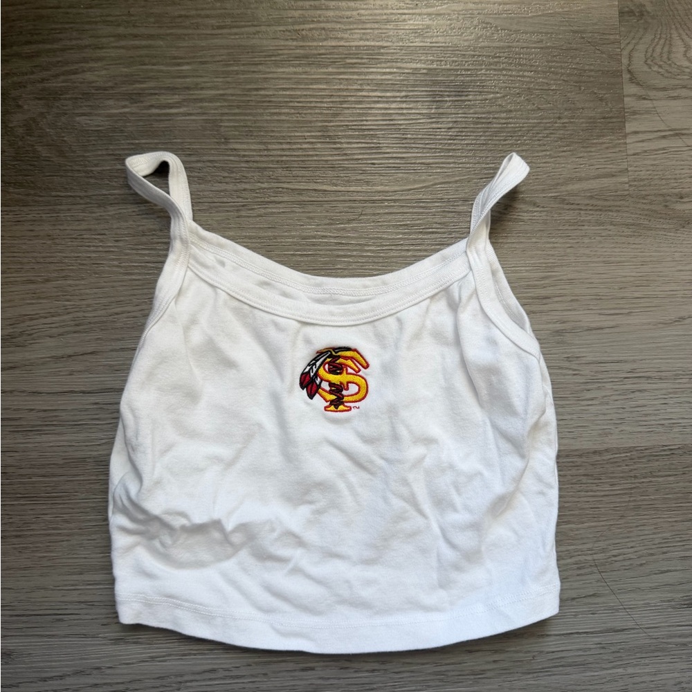 FSU vintage White Tank Top with Embroidered Logo M/L